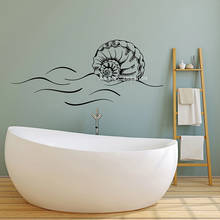 Calcomanía de vinilo con Concha en espiral de mar para pared, pegatinas artísticas para baño, decoración de pared, papel tapiz para el hogar, LC1573 2024 - compra barato