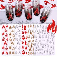1 pcs Flame Hollow Nail Holographic Tape DIY Nail Art Stickers Thin Laser Silver Stripe Sticker Foil Decal Nail Art Decoration 2024 - buy cheap