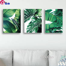 DIY Diamond Painting Triptych Green Leaf Banana leaf Diamond Mosaic Cross Stitch Pictures 5D Diamond Embroidery Plant 2024 - buy cheap