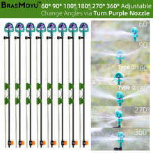 Bicos de irrigação para jardim, polvilhador de ângulo ajustável 60/90/180/270/360 graus em 50cm, jogo com estufa 2024 - compre barato