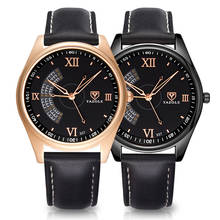 Relógio masculino quartz com pulseira de couro, aço inoxidável esportivo 2024 - compre barato
