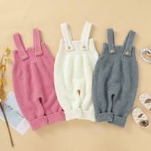 New Autumn Baby Romper Boy Girl Suspender Knitted Pants Children Cotton Solid Pattern Pants Overalls Trousers 2024 - buy cheap