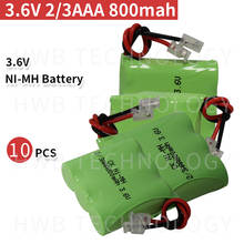 10 PCS/lot New Ni-MH 2/3AAA 3.6V 800mAh 2/3 AAA Ni-MH Rechargeable Battery Pack With Plug For Cordless Phone Free Shipping 2024 - buy cheap