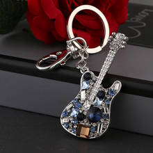 2020 Tinykenro Fashion New Beautiful Rhinestone Crystal Gorgeous Small Guitar Metal Wallet Bag Keychain 2024 - buy cheap