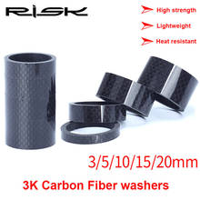 Risk-horquilla delantera de fibra de carbono para bicicleta, arandela de auriculares, Junta CNC de 28,6mm, 3/5/10/15/20mm, espaciador 3k 2024 - compra barato