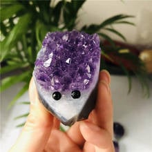 5-6cm Natural Amethyst Cluster Purple Quartz Crystal Hand Carved Hedgehog Gift Decor Natural Stones and Minerals 2024 - buy cheap