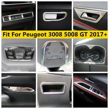 Center Gear Shift Decor / Handle Bowl Frame Cover Trim For Peugeot 3008 5008 GT 2017 - 2021 Stainless Steel Interior Accessories 2024 - buy cheap