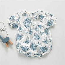 Летний комбинезон в стиле ретро для маленьких девочек; Детский комбинезон с цветочным принтом ручной работы; Комбинезон для новорожденных; Одежда для малышей 2024 - купить недорого