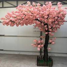 20 peças flores artificiais de casamento flor de cereja galho decoração diy flor de festa rosa branco decoração árvore/apenas flor galho 2024 - compre barato