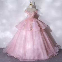 Vestidos de quinceañera rosa, vestido de fiesta sin hombros de lujo de encaje para baile de graduación, vestido clásico personalizado, 2021 2024 - compra barato