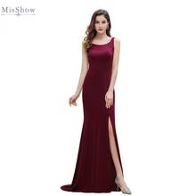 Long Mermaid Evening Dress 2020 Elegant Sleeveless Formal Gown Burgundy Floor Length robe de soiree 2024 - buy cheap