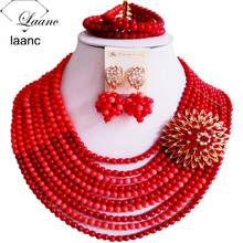 african coral beads necklace jewelry set nigerian wedding bridal jewelry sets for women 2024 - buy cheap