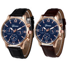 2021 Для мужчин часы Ретро дизайн кожаный ремешок аналоговые сплава кварцевые наручные часы со Для мужчин Бизнес часы Relogio Masculino 2024 - купить недорого