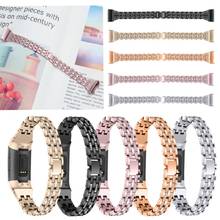 Rhinestone Strap For Fitbit Charge 3 band Metal Strap Stainless Steel Female Replaceable Bracelet For fitbit charge4 watch Band 2024 - buy cheap