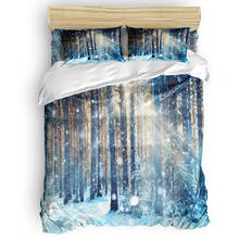 Woods Birch Snow Scene Duvet Cover Set 2/3/4pcs Bedding Set Bed Sheet Pillowcases Cover Set 2024 - buy cheap