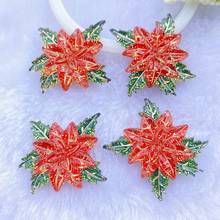 10 pcs new acrylic red flower with two hole flat back Cabochon Scrapbook Kawaii DIY Embellishments Accessories C78 2024 - buy cheap