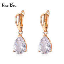 Fashion White Zircon Dangle Earrings Women Wedding Jewelry Water Drop Tourmaline Color Crystal Earrings 2024 - buy cheap