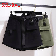 150Kg Plus size women's summer bf style loose wide-leg shorts 5XL 6XL 7XL 8XL 9XL sports casual cargo shorts black armygreen 2024 - купить недорого