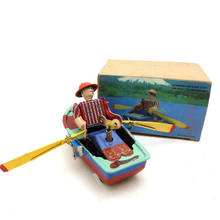 Винтажная лодка в стиле ретро, жестяная игрушка, Классическая Механическая лодка с заводным механизмом, жестяная игрушка для взрослых и детей, коллекционный подарок 2024 - купить недорого