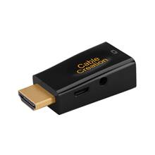 Adaptador HDMI para VGA, banhado A ouro HDTV HDMI para VGA com Suporte de Áudio Conversor de Masculino para Feminino 1080P Blue & Preto 2024 - compre barato