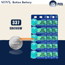 15pc Sony 100% Original 337 SR416SW 1.55V Silver Oxide Watch Battery SR416SW 337 Button Coin Cell MADE IN JAPAN 2024 - buy cheap