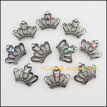 20 New Emperor Crown Charms Mixed Acrylic Pendants Tibetan Silver Tone 18x22mm 2024 - buy cheap