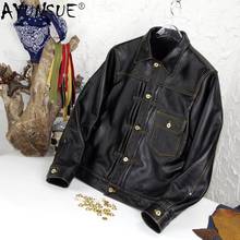 AYUNSUE 100% natural Genuine Leather Jacket for Men Style Korean Cowhide Coat Plus Size Spring Autumn 2021 Chaquetas Hombre 2024 - buy cheap