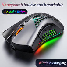 Portable 4 Colors A3 Wireless Mouse Hollow-out Gaming Mouse RGB Backlit Light Game Mouse Optical Computer Mouse For Laptop PC 2024 - buy cheap