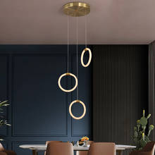 Luminária pendente de led com design moderno, abajur dourado para sala de estar, quarto, estudo, restaurante, cozinha 2024 - compre barato