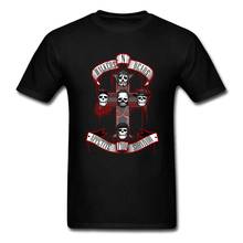 Geek Band Man T-Shirt Walkers N Deads Print Tops Tees Hallowmas Tshirts 100% Cotton Fabric O-Neck Normal T-shirts Skull Gothic 2024 - buy cheap
