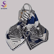 BYSIFA|Classical Polka Dot 100% Silk Scarf Female Brand Design Scarves Muslim Scarf Hijab Winter Ladies Square Scarves 108*108cm 2024 - buy cheap