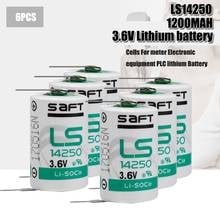 6 шт., новые аккумуляторы SAFT LS 14250 LS14250 1/2 AA 1/2AA 3,6 в 1200 мАч 2024 - купить недорого