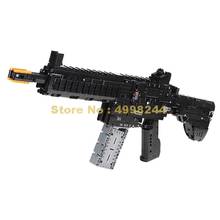 Juego de bloques de construcción modelo arma militar para niños, juguete de construcción con ladrillos, arma hk-416-d, rifle de asalto, balas suaves, 1178 piezas 2024 - compra barato