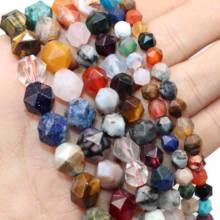 Natural Stone Faceted Gem Mixed Agates Crystals Loose Spacer Beads For Jewelry Making DIY Bracelet Necklace Accessories 6/8/10mm 2024 - buy cheap