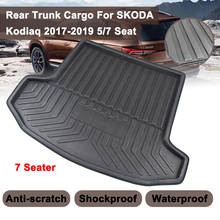 Rear Trunk Cover Matt Car Cargo Liner Boot Tray Mat Floor Carpet Kick Pad For SKODA Kodiaq 5/7 Seat Seater 2017 2018 2019 2024 - buy cheap