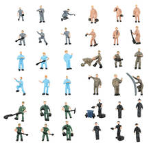 Model Train Railway Worker HO Scale People 1:87 Scale Plastic Painted Figures Multi Poses Landscape 100pcs/lot 2024 - buy cheap