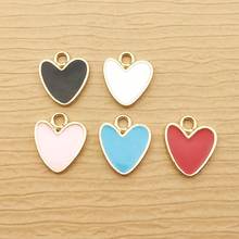 10pcs 14x17mm enamel heart charm for jewelry making crafting earring pendant necklace bracelet accessories diy finding 2024 - buy cheap