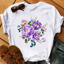 Женская футболка с цветочным принтом, Винтажная футболка с милыми топами, летняя одежда футболка Tumblr, женская футболка, футболки 80-90-х 2024 - купить недорого