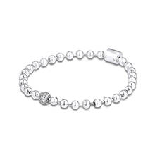 Women Bracelets Silver Round Beads & Pave Stones 925 Sterling Silver Bracelets for Women 2019 Jewelry Fashion Charms Bracelets 2024 - buy cheap
