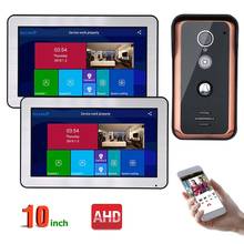 10 inch 2 Monitors Wired Wifi Video Door Phone Doorbell Intercom Entry System with AHD 720P Wired IR-CUT Camera Support APP 2024 - buy cheap