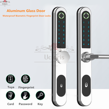 Bluetooth Tuya Aluminum Glass Biometric Fingerprint Door Lock Keyless Entry Safely Electronic Smart Waterproof Doorlock English 2024 - buy cheap
