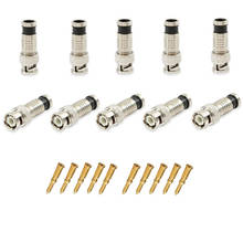 Free shipping  Hot Selling10pcs RG59 crimp BNC connector for CCTV system 2024 - buy cheap