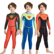 One Pieces Kids Swimwear Long sleeve Neoprene Wetsuit Surfing Children 2.5MM Diving Suit boys Winter Keep Warm Overall Swimsuit 2024 - buy cheap