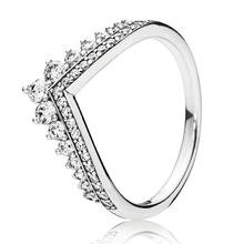 925 Sterling Silver pandora  Ring Pincess Wishbone With Crystal Rings For Women Wedding Party Gift EuroPe pandora Jewelry 2024 - buy cheap