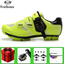 Tiebao ciclismo sapatos de ciclismo mtb adicionar spd pedais conjunto braçadeira de bicicleta de montanha dos homens tênis de bicicleta auto-bloqueio sapatos 2024 - compre barato