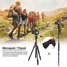 Andoer Профессиональный штатив-Трипод для камеры, монопод, нагрузка 200 см, вес 8 кг, шаровая Головка QR, сумка для переноски для DSLR SLR-камеры, путешествий 2024 - купить недорого