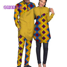 African Clothes for Woman and Man Patchwork African Print Men Suit Women Shirt Dress Bazin Riche African Couple Clothes WYQ124 2024 - buy cheap