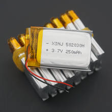 XINJ 10 шт 3,7 V 250mAh литий-полимерный литий Батарея липоэлементный 502030 для смарт-часов Mp3 3D очки-наушники Динамик 2024 - купить недорого