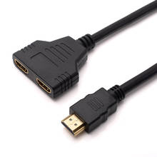 Adaptador de Cable divisor compatible con HDMI, 1 macho a 2 hembra, Cable compatible con HDMI para DVD, LCD y TV 2024 - compra barato