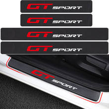 4 Pieces Car Styling GT Sport Emblem Carbon fiber Door Sill Scuff Door Plate Stickers For Ford BMW GT Kia Sportage Rio Racing 2024 - buy cheap